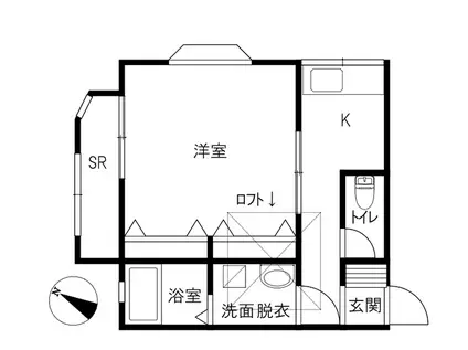 アローザ(1K/2階)の間取り写真