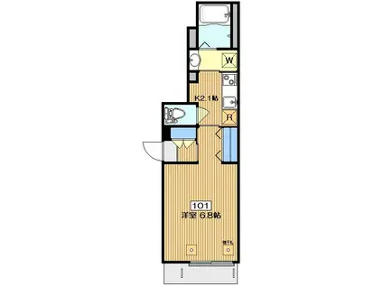 ジョイバレー武蔵小山(1K/1階)の間取り写真