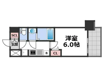 フォーリアライズ難波リアン(1K/9階)の間取り写真