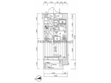 プレミアムキューブ大森ドゥ(1K/5階)の間取り写真