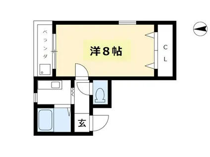 八文字館(1K/4階)の間取り写真