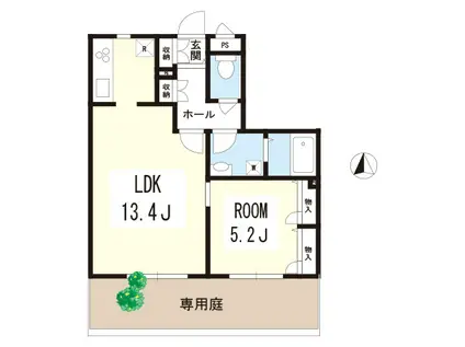 MAYS(1LDK/1階)の間取り写真