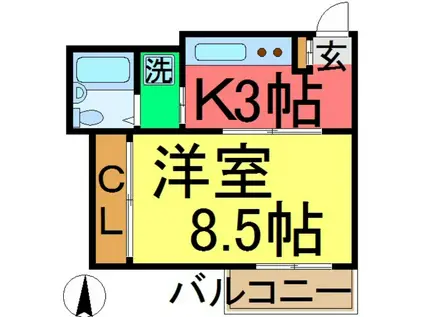 カーサヴィア船堀(1K/1階)の間取り写真