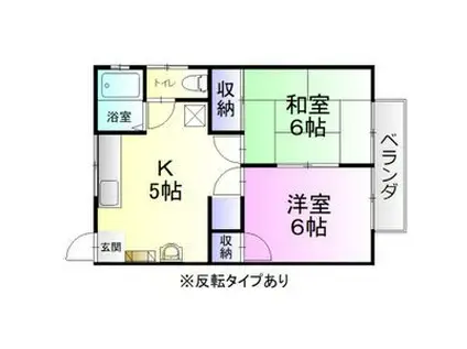 イマイハイツ5(2K/2階)の間取り写真