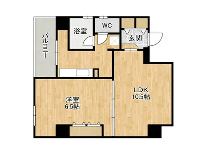 プロシード桜之宮(1LDK/2階)の間取り写真