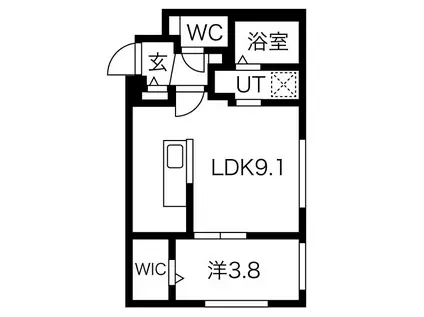 ASTAGE前田(1LDK/3階)の間取り写真