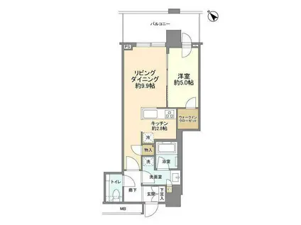 クロスエアタワー(1LDK/31階)の間取り写真