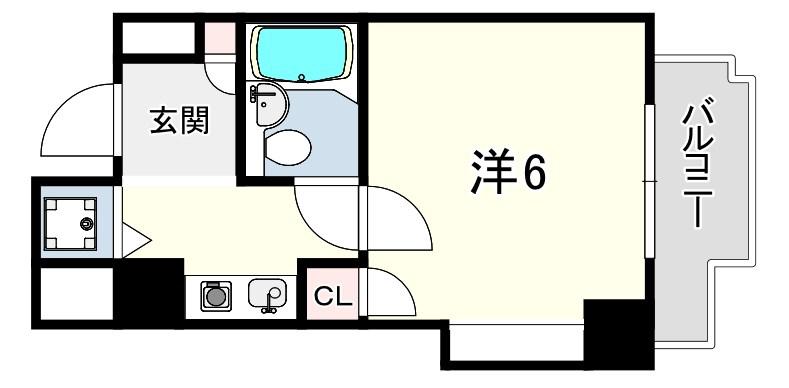 EPTA神戸祇園(1K/6階)の間取り写真
