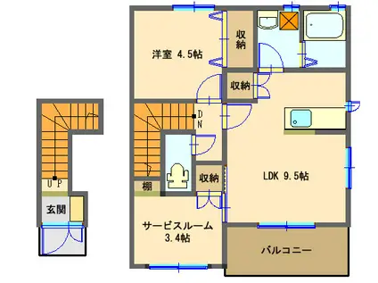 プルミエール(1SLDK/2階)の間取り写真