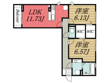 ロイヤルガーデン(2LDK/2階)の間取り写真