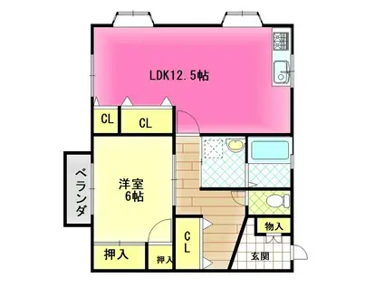 APTウエスト(1LDK/1階)の間取り写真