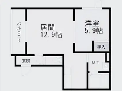JR千歳線 千歳駅(北海道) 徒歩33分 3階建 築1年(1LDK/2階)の間取り写真