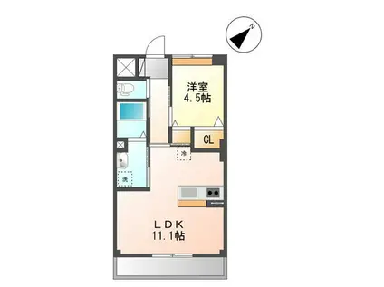 アヴァンティ(1LDK/2階)の間取り写真