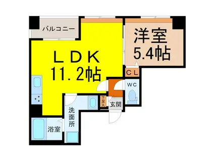 リュミアン堀田テラス(1LDK/7階)の間取り写真
