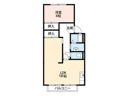 グリーンハイツ今川(1LDK/1階)の間取り写真