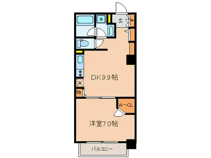 ルクレ新川レジデンス(1DK/7階)の間取り写真