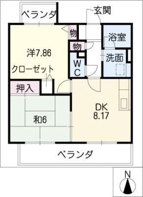 パークスクエア21(2DK/4階)の間取り写真
