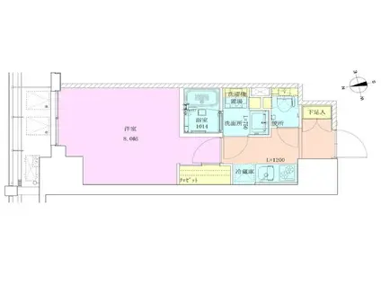 門前仲町レジデンス九番館(1K/6階)の間取り写真