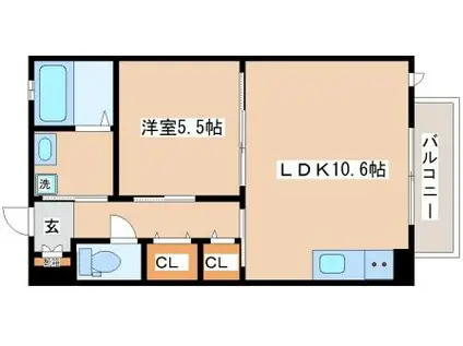 パールシャイン舞子(1LDK/1階)の間取り写真