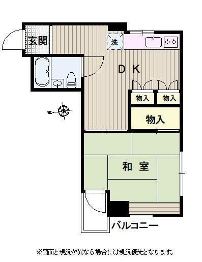 すいーとぴあ本郷(1DK/5階)の間取り写真