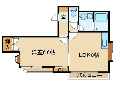 扇台パーク(1LDK/2階)の間取り写真