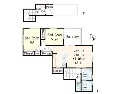 雪ノ下1丁目PJ(2LDK/1階)の間取り写真