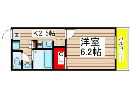 エスパシオ成増(1K/2階)の間取り写真