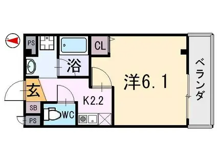 AQUA COURT II(1K/3階)の間取り写真