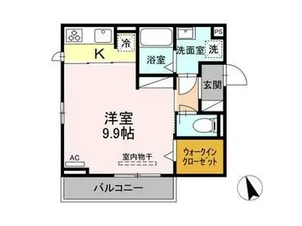 グランルミエールI棟(1K/3階)の間取り写真