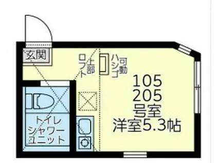 ユナイト白楽レオノールの杜(ワンルーム/2階)の間取り写真