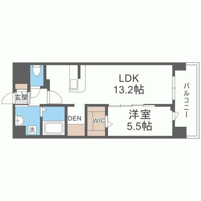 リヴェルナ平尾(1LDK/1階)の間取り写真