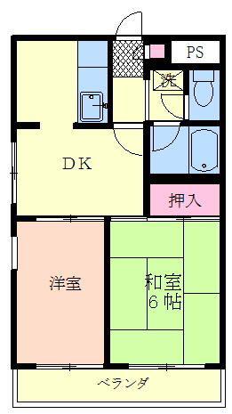 カーサフィオナ(2DK/2階)の間取り写真