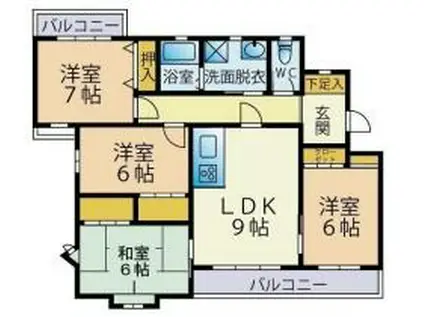 リーブルハイツ(4LDK/1階)の間取り写真