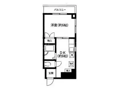 ロイヤルコスモ(1DK/2階)の間取り写真