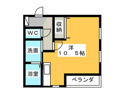 グレイス鴎(ワンルーム/2階)の間取り写真