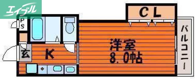 シャインブライト寿II(1K/3階)の間取り写真