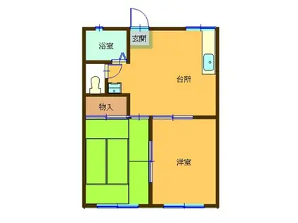 ハイム片倉(2DK/2階)の間取り写真