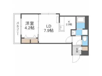 FRAN北6条(1LDK/4階)の間取り写真