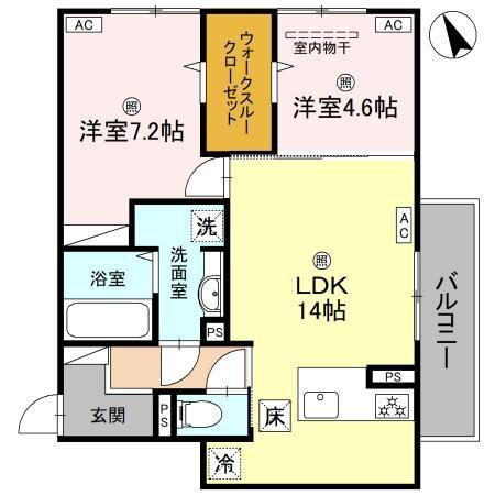 D-ROOM小篠原(2LDK/2階)の間取り写真
