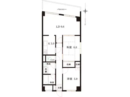 サンバレー(2LDK/2階)の間取り写真