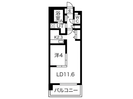 THE MUSE栗山(1LDK/6階)の間取り写真