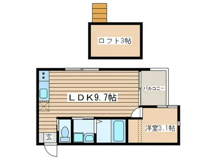 パティオ湘南(1LDK/2階)の間取り写真