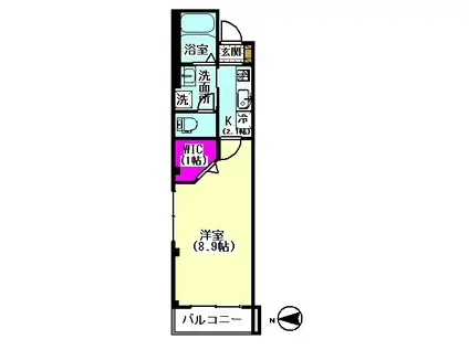 K-PORTII(1K/1階)の間取り写真