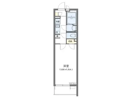 クレイノ旭(1K/2階)の間取り写真