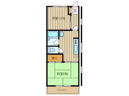 サンヒルズ大泉(2K/2階)の間取り写真