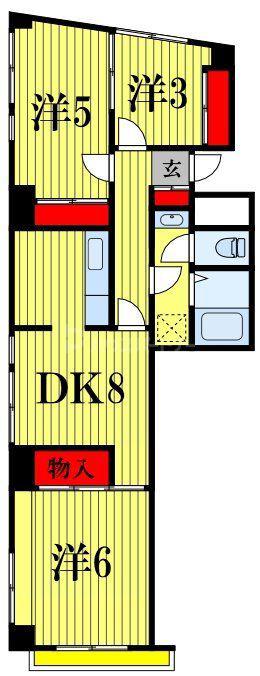 共栄マンション(3DK/3階)の間取り写真