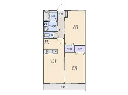 BLOOMS COURT(2LDK/1階)の間取り写真