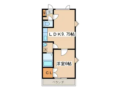 メゾンプティパラディ(1LDK/3階)の間取り写真