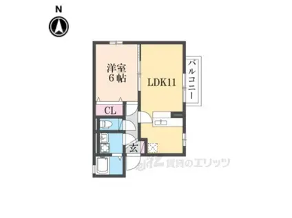 カクタスフローラAB(1LDK/1階)の間取り写真