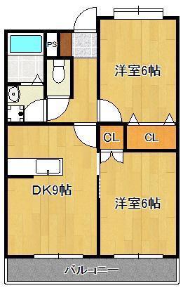 ペットビレッジKATO(2DK/2階)の間取り写真